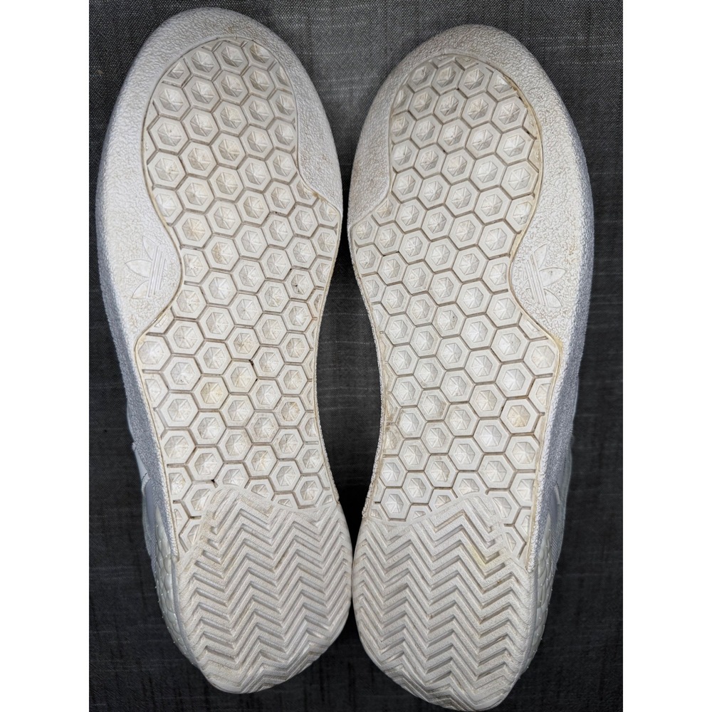 Adidas 3MC Boost Skate Shoes Mens 8.5 Triple White Leather Low Sneakers FV5951 - Picture 8 of 10